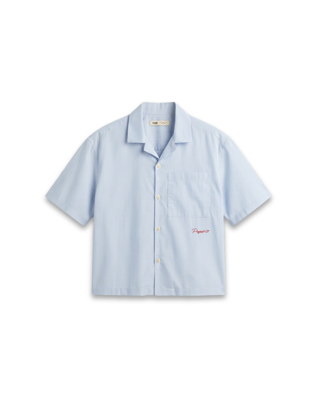 LIGHT BLUE STRIPED BOXY SHIRT