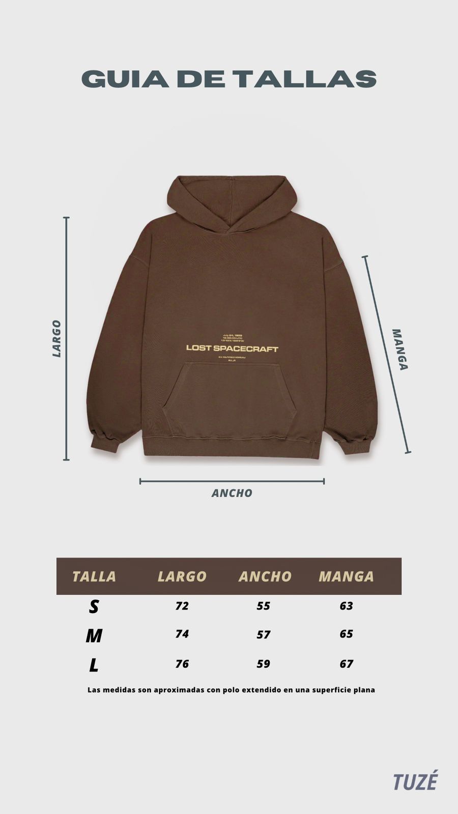 LOST SPACECRAFT BROWN HOODIE